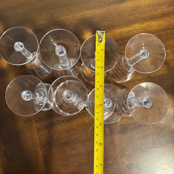 Vintage 5 inch mini clear ribbed glass wine glass set of 8 - Picture 3 of 3